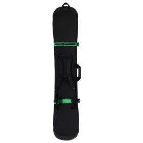 Dumpling Skin Snowboard Bag Protective Cover (Option: Black Green Ribbon-Single with Two shoulder-130CM to 139CM)