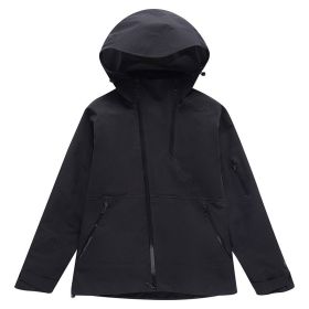 Ski Suit Men's And Women's Thin Outdoor Windproof Waterproof Veneer Double Plate Ski Suit (Option: Black-XL)